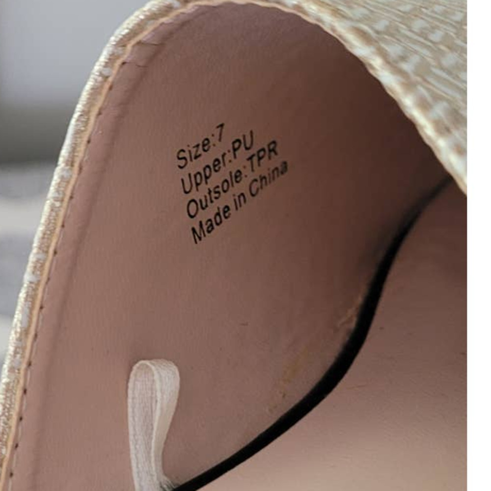 Olivia Miller Gold Basketweave Texture Mules Size 7 Women's - Picture 5 of 6
